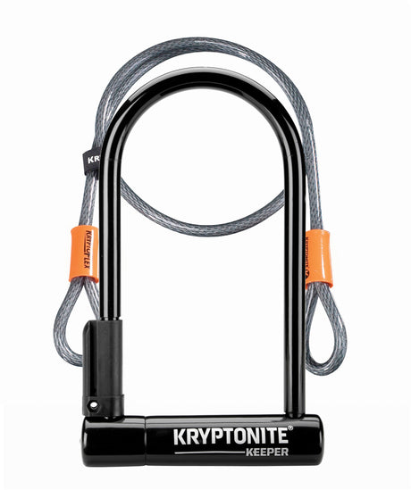 Kryptonite keeper standard U-lock z linką - rower - art-2 lock - Rower U-lock (elektryczny) - 10,2x20,3 cm - kabel o długości 120 cm - czarny
