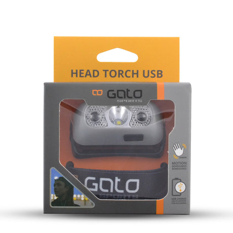 latarka na głowę i kask USB szara, jednowymiarowa