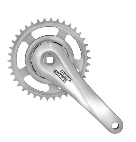 SUNRACE CRANKET 38T, długość korby 170 mm. Srebrny, absolwent, bezkształtny. Pokrywa 95 mm. Głębokość 0 mm