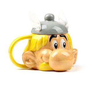 Kubek ceramiczny z pokrywką w kształcie Asterixa