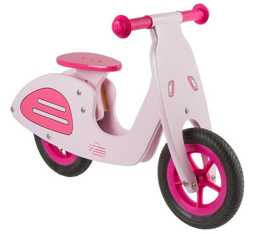 Balance Bike Wood Vespa Pink