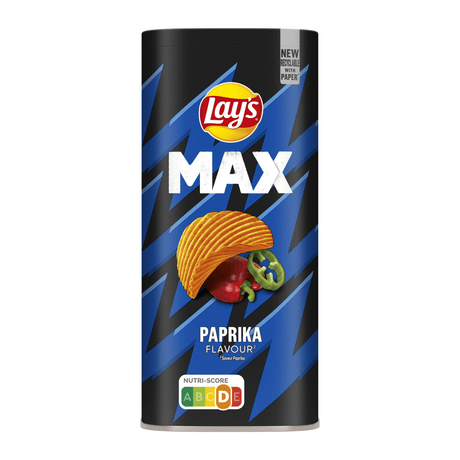 Pudełko na przekąski Lay's Max Paprika - chipsy - 8 x 125 gramów
