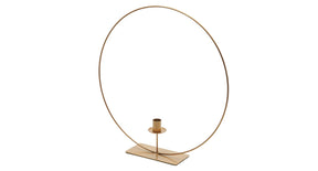 Metal ring on base 30cm gold + candle holder