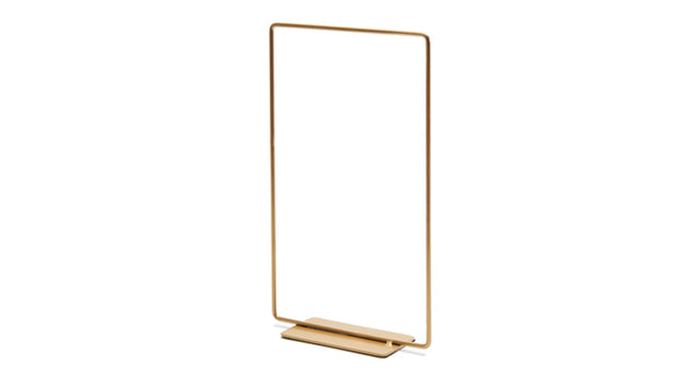 Metal rectangle on base 18x30cm gold