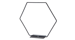 Metal hexagon on base 40cm black
