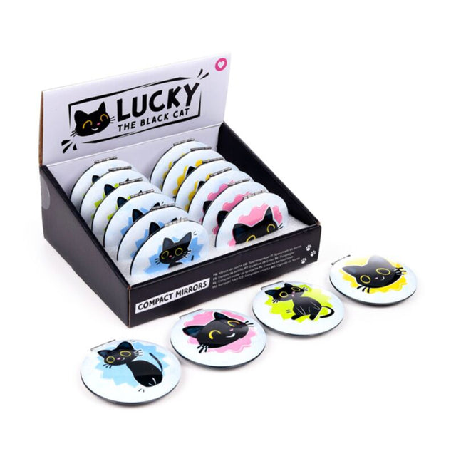 Kompaktowe lusterko do makijażu Lucky the Black Cat