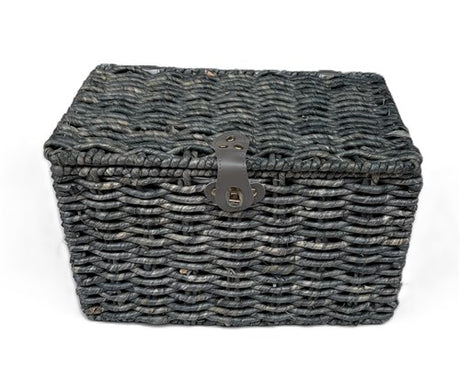 Kosz piekarski niebiesko-szary średni 40x26x25 z pokrywką
