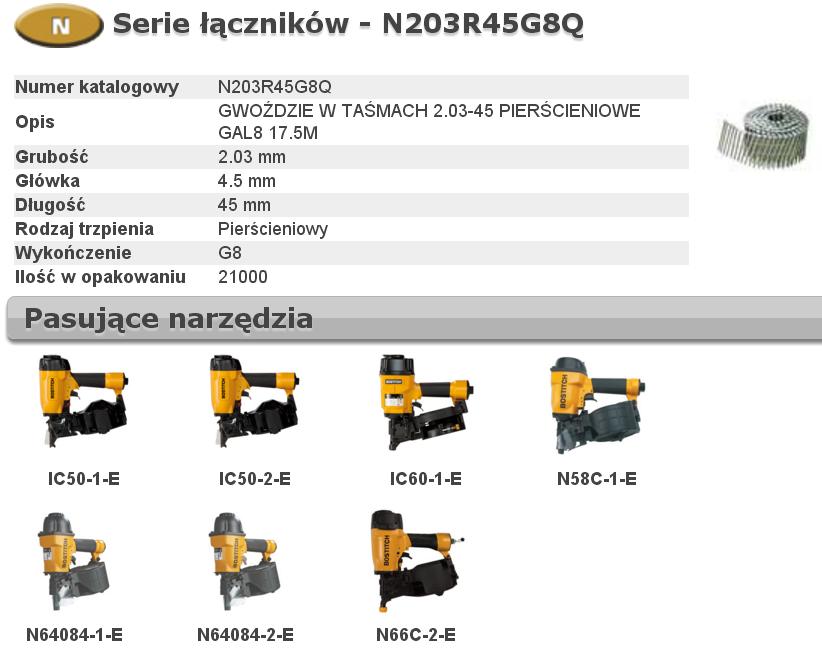 Bostitch nagels n55 2,03-45 r gal8 q 21m
