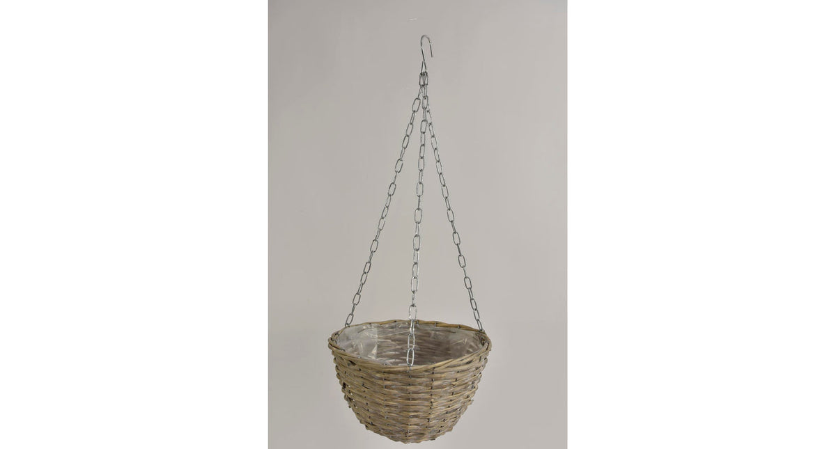 Hanging basket riet grey wash d28 h15,5cm