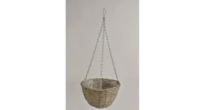 Hanging basket riet grey wash d28 h15,5cm