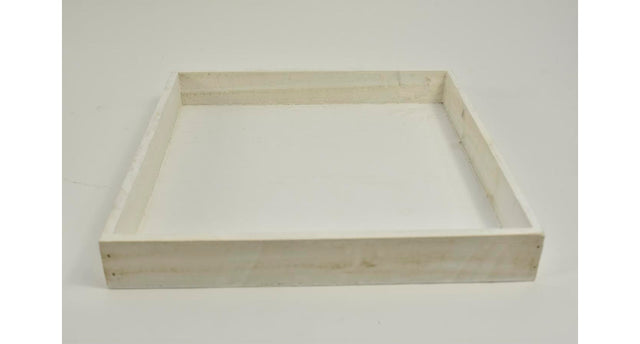 Houten tray vierkant white-wash 30x30x4cm