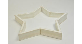 Houten tray ster white-wash 25x25x3cm