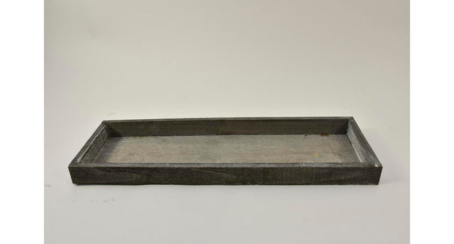Houten tray rechthoek grey-wash 42x14x3cm