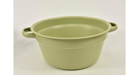 Zinken teil met handvaten pastelgroen d22,5 h11cm