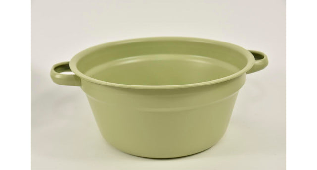 Zinken teil met handvaten pastelgroen d22,5 h11cm