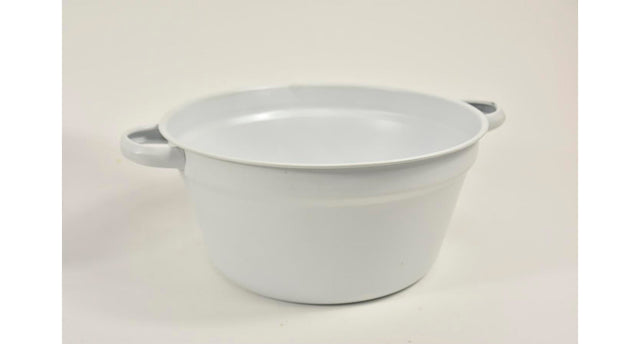Zinken teil met handvaten matwit d25 h12cm
