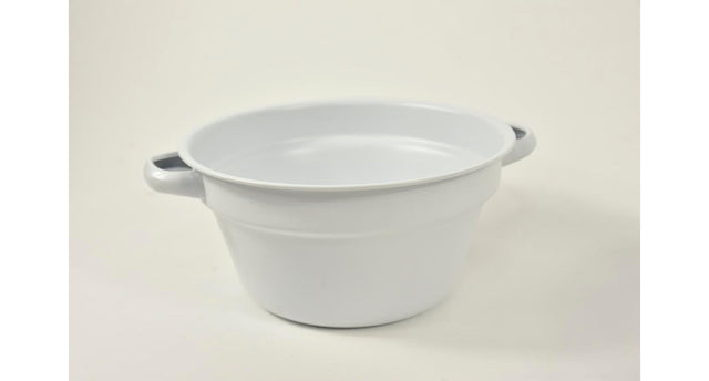 Zinken teil met handvaten matwit d19 h10cm