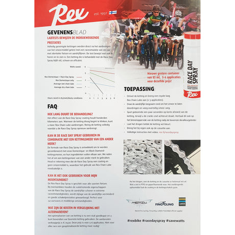 Hydrofobowa powłoka do łańcucha Rex Race Day w sprayu 40ml