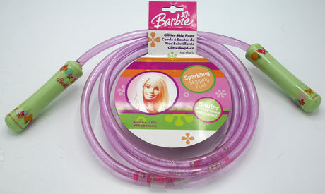 Skakanka Van der Doelen Barbie o długości 214 cm z brokatową liną wykonaną z tworzywa sztucznego
