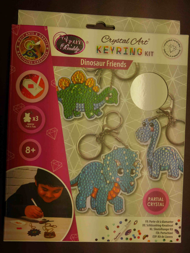 Diamentowe malowanie Brandunit - 3 breloki z dinozaurami