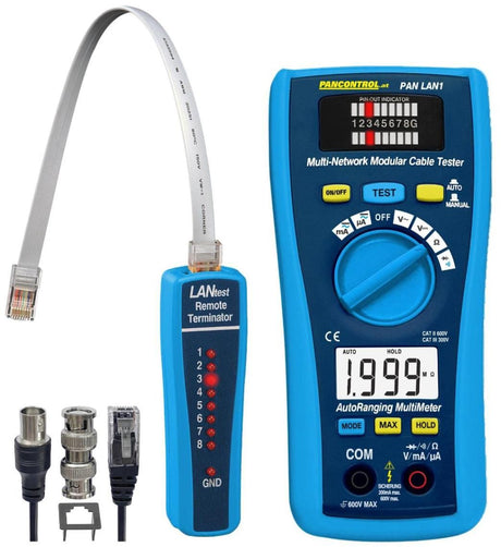Pancontrol lan-tester + multimeter digitale kat iii 300v