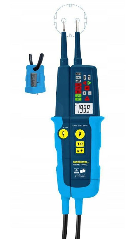 Pancontrol spanningstester continuïteits-leidraad + lcd rd tüv gs