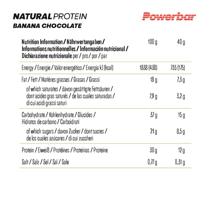 Powerbar naturalne białko (18 x 40gr) - czekolada bananowa