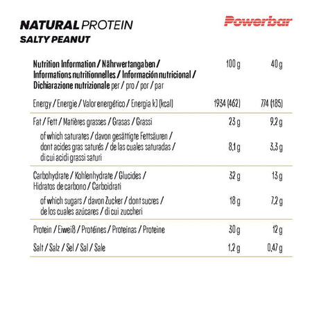 Powerbar Natural Protein (18 x 40gr) - słony chrupek orzechowy