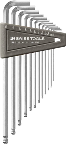Zestaw kluczy sześciokątnych PB swiss Tools pb, długich + końcówka kulowa, calowa