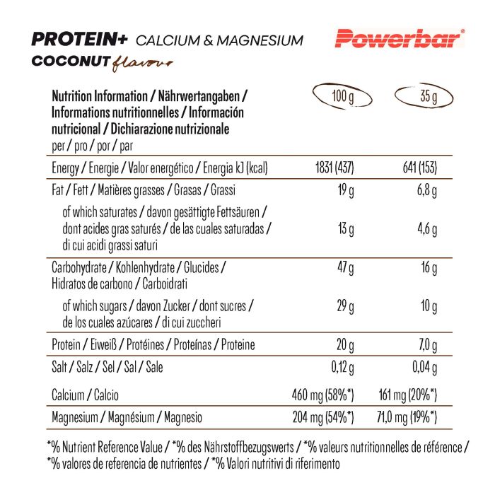 Powerbar proteinowy + wapń i magnez (30 x 35gr) - kokos