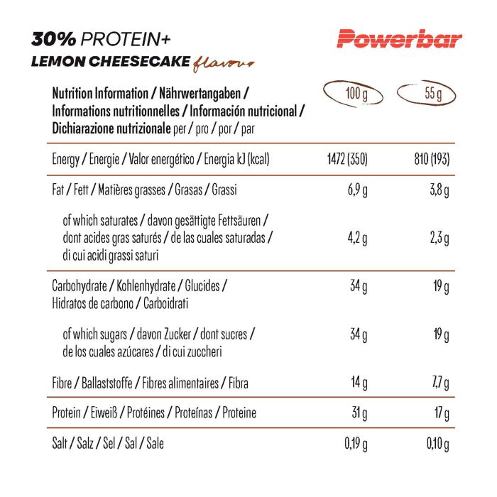 Powerbar 30% białka+ (15 x 55gr) - sernik cytrynowy