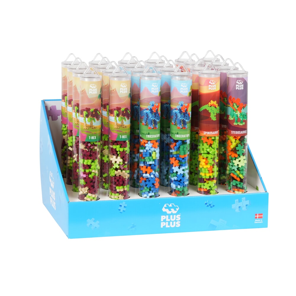 Plus plus dinozaury: 24 sztuki tuba plus-plus display (7236)
