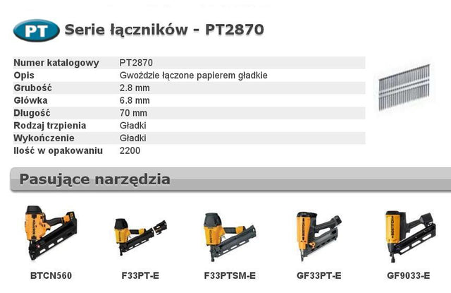 Bostitch nagels pt 33` 70mm