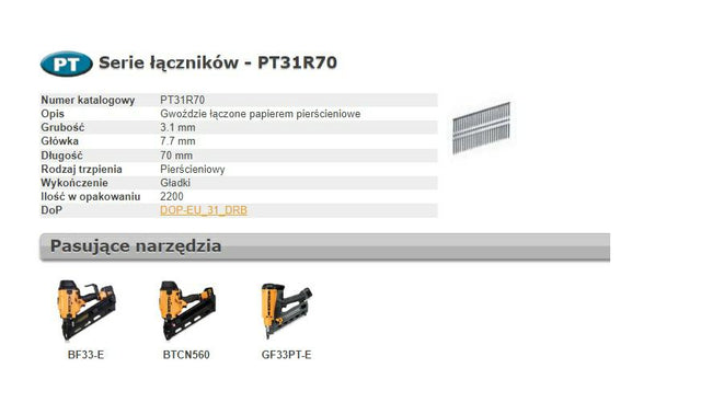 Bostitch nagels pt 33` 70mm ring