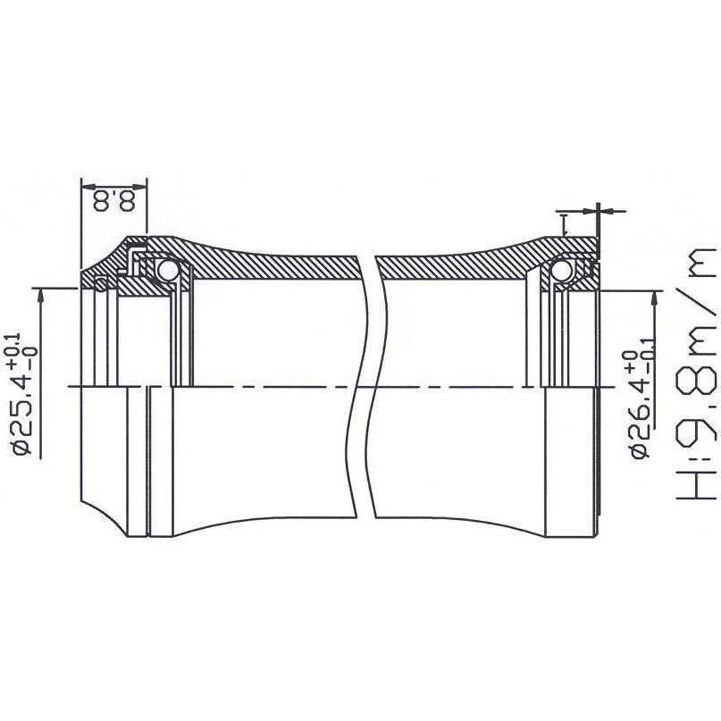 Tecora Ball Header 1 cal Geinteg. 45x45 26,4 Cartg.Zwart