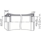 Tecora Ball Header 1 cal Geinteg. 45x45 26,4 Cartg.Zwart