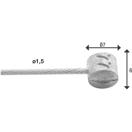 Linka hamulca Elvedes 3000mm ocynkowana, złączka T 1,5mm