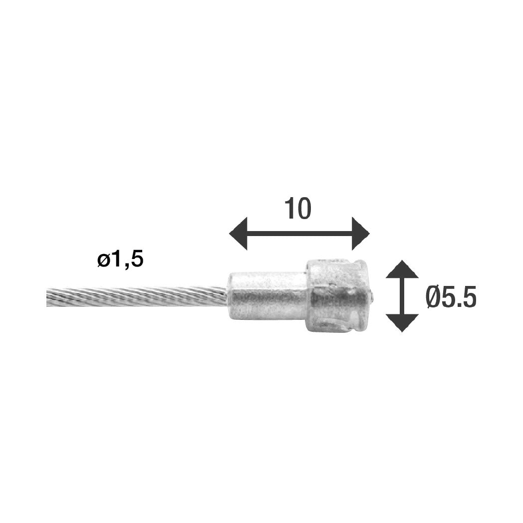 Elvedes REM Binnenkabel 2250 mm V-Nipple 6412RVS-49