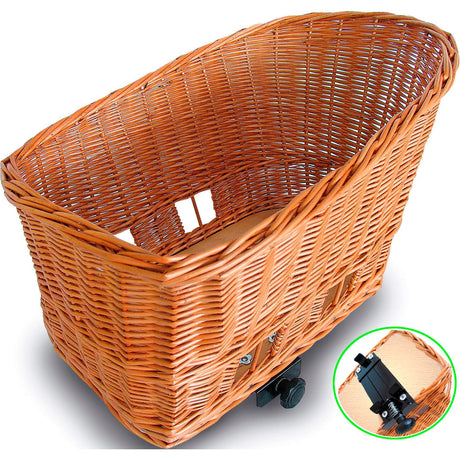 Basil Pasja - koszyk rowerowy dla psów - duży - 50 cm - Tylny kosz - naturalny