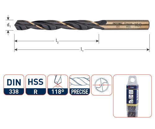 Wiertło kręte Rotec hss precyzyjne 3,2 mm
