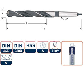 Wiertło Rotec Mc DIN345 28,5 mm