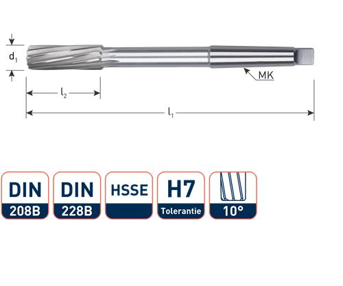 Rozwiertak maszynowy Rotec mc h7 27mm spirala.