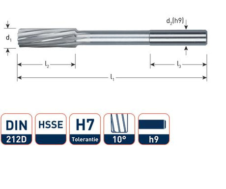 Rozwiertak maszynowy Rotec cil.h7 5,0mm