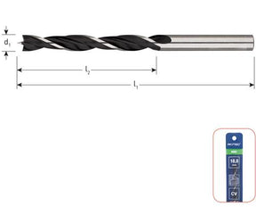 Wiertło do drewna Rotec z punktem środkowym 12 mm
