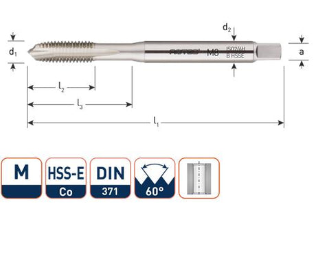 Gwint maszynowy Rotec DIN376 m14