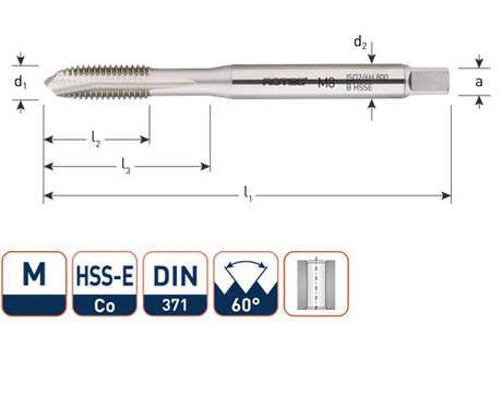 Gwint maszynowy Rotec d371 aluminium m6