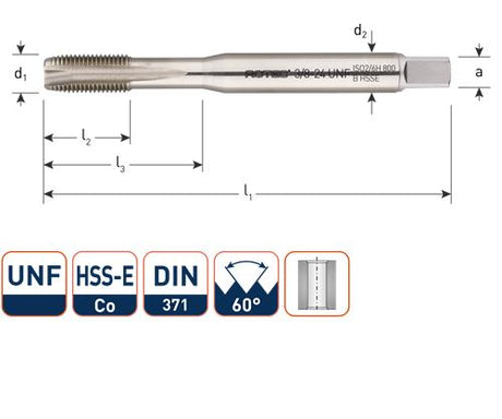 Gwint maszynowy Rotec din376 7 16 unf