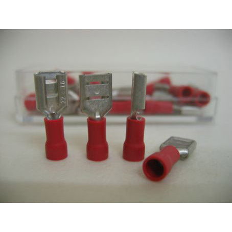 Bofix końcówki kablowe żeńskie płaskie 6,3mm czerwone (25szt)