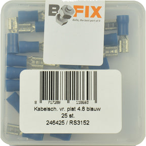 BOFIX Cable Shoe Amp Woman Plat 4,8 mm Blue (25st)