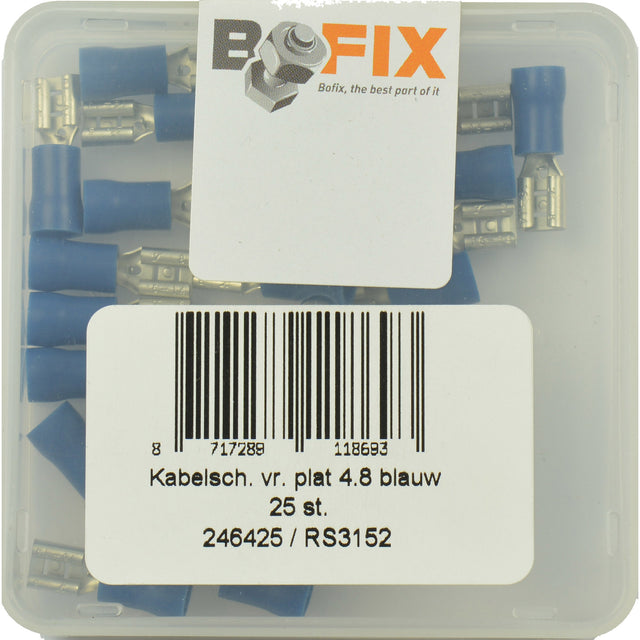 BOFIX Cable Shoe Amp Woman Plat 4,8 mm Blue (25st)